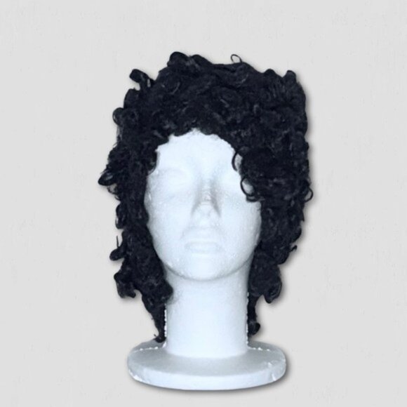Distressed Messy Curly Wig Hobo Costume Halloween Easy Slip-On Design Black OS - Picture 1 of 7